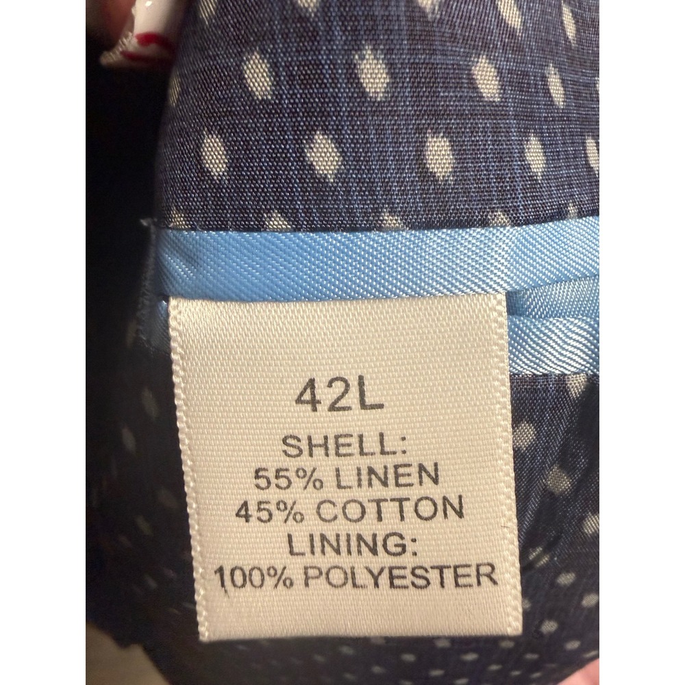 Cam Newton MADE Blazer Jacket Men's 42L Blue Linen Cotton Blend Sport Coat - Picture 3 of 6